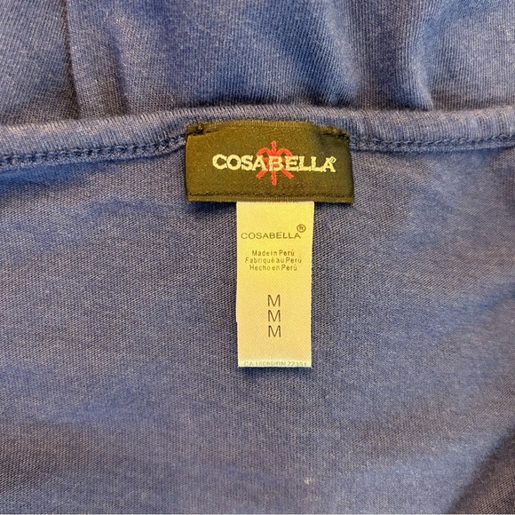 Cosabella Navy Blue and Aqua Scoop Neck Long Sleeve Night Shirt, Size Medium - Picture 6 of 8